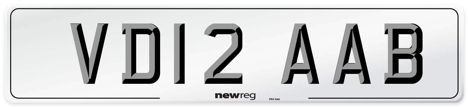 VD12 AAB Number Plate from New Reg